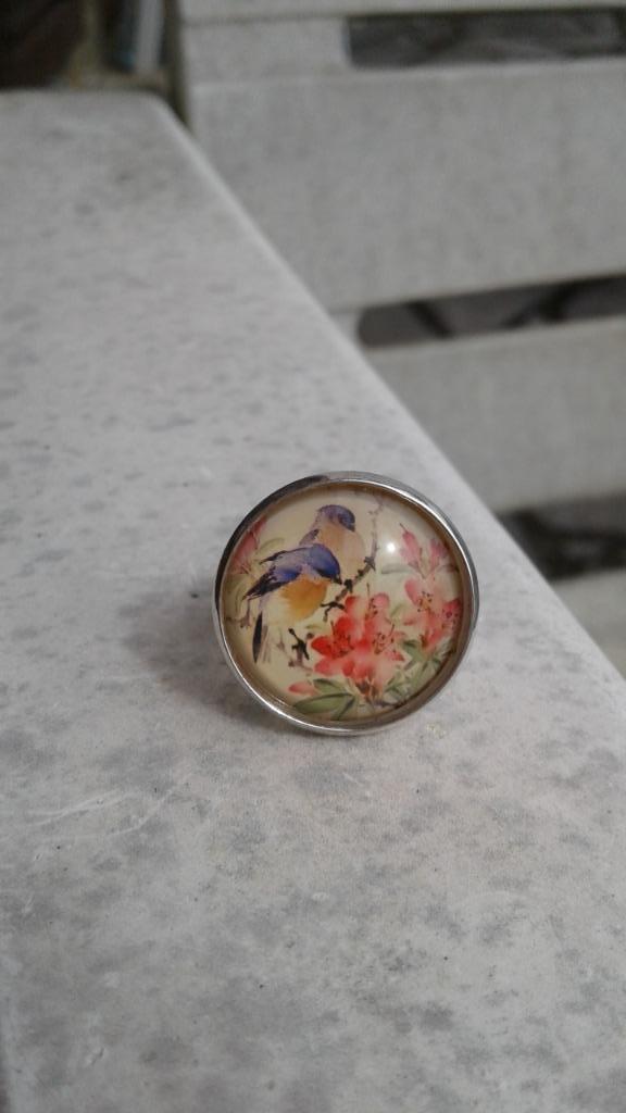 Bague cabochon neuve Les Oiseaux bleus, Enlèvement ou Envoi, Neuf