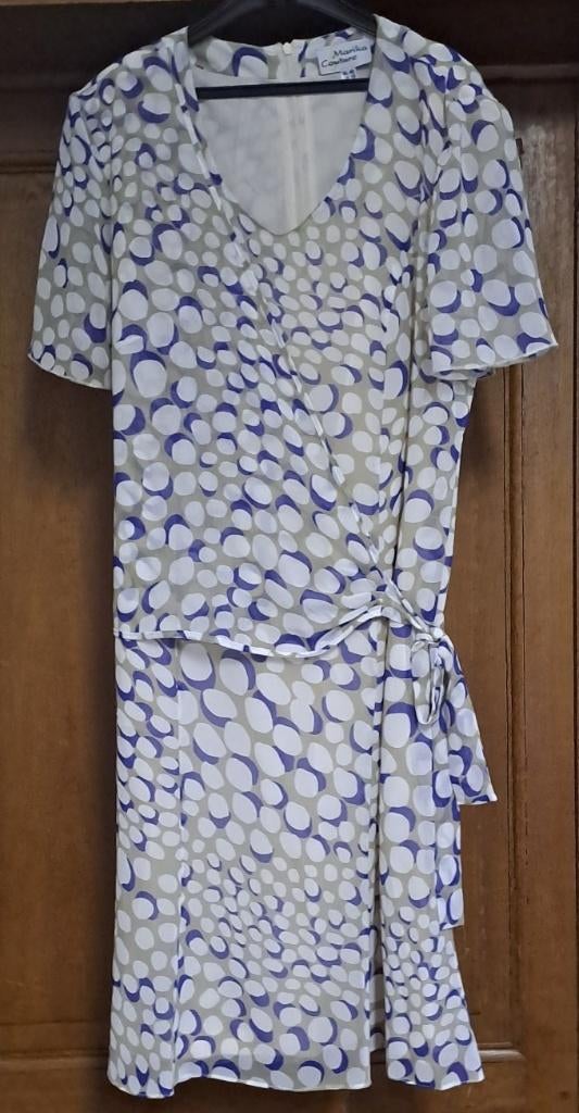 Zomerjurk Marika Couture, Kleding | Dames, Jurken, Gedragen, Maat 42/44 (L), Blauw, Knielengte, Ophalen of Verzenden