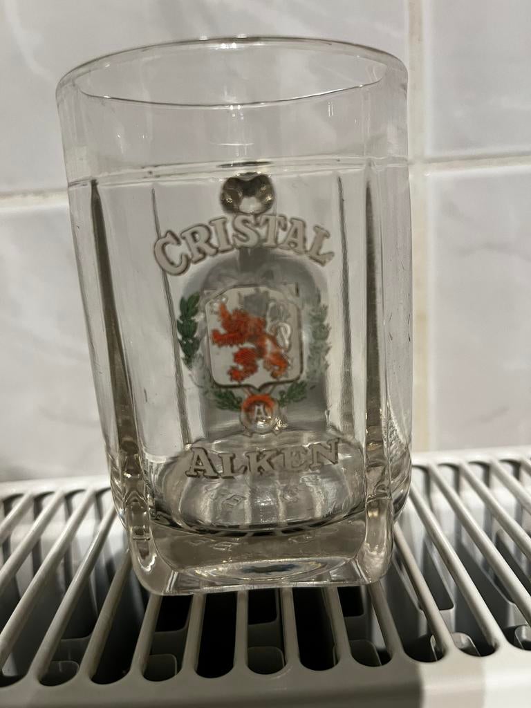 Bierpul Cristal Alken groene palm, Ophalen of Verzenden, Zo goed als nieuw, Palm