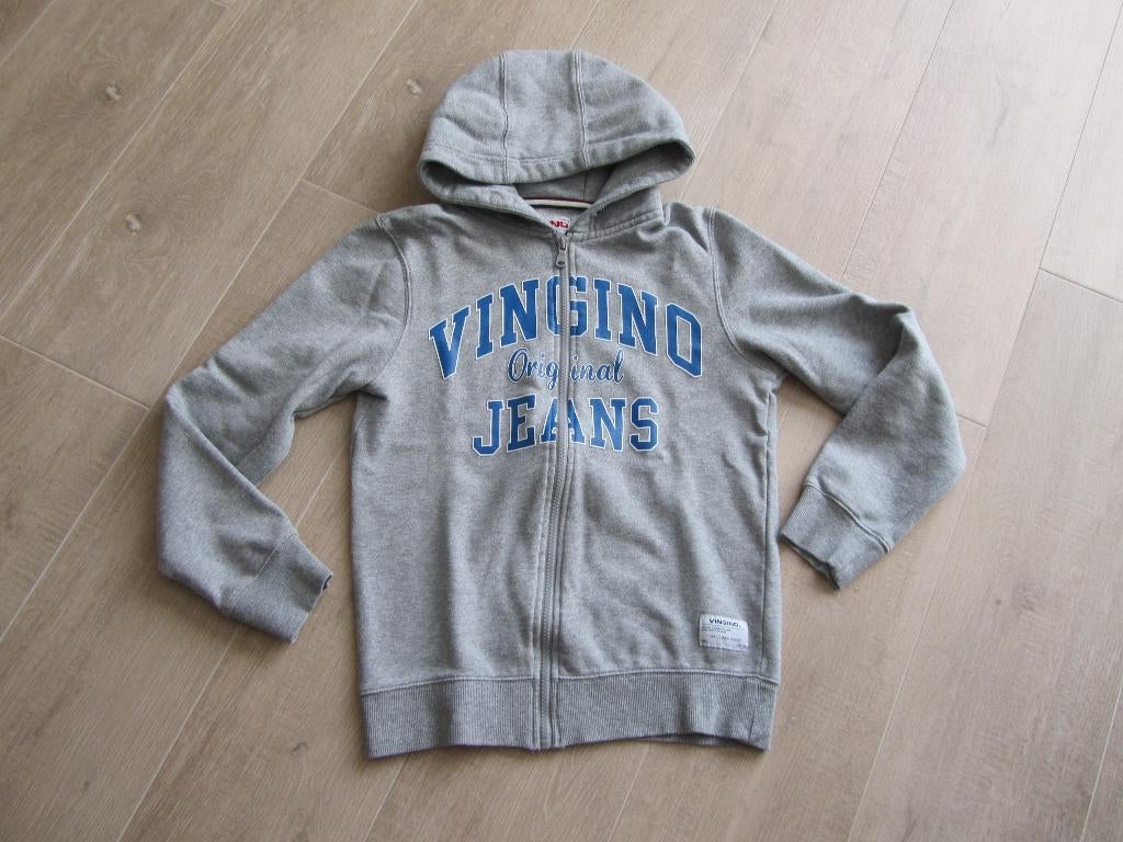 Vingino grijs vest met kap maat 14 jaar, Trui of Vest, Ophalen of Verzenden, Zo goed als nieuw, Vingino