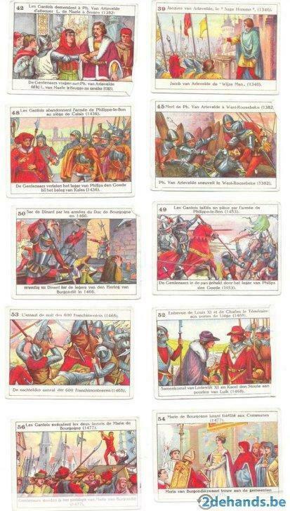 Belgische Geschiedenis nr 39,42,45,48,49,50,52,53, 54,56, Verzamelen, Ophalen of Verzenden, Gebruikt, Prent