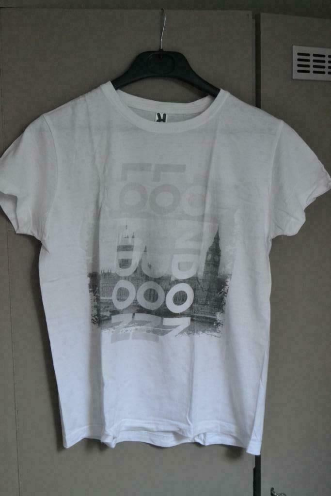 T-shirt Roly blanc small 100% coton motif London, Roly, Wit, Ophalen of Verzenden, Gedragen