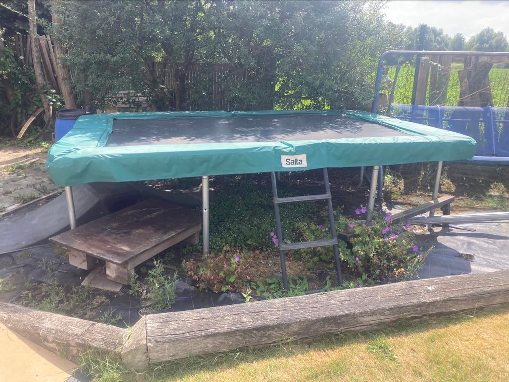 Trampoline 2,10 x 3,20 meter., Enlèvement, Comme neuf