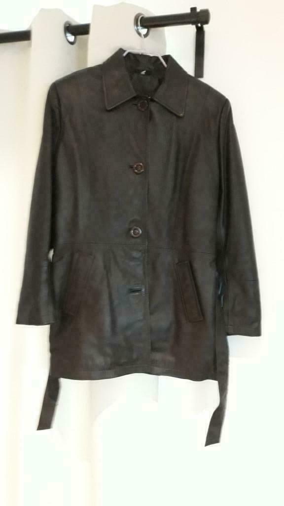 Veste de marque Ivanir en cuir véritable, Neuf, Taille 38/40 (M), Brun, Enlèvement