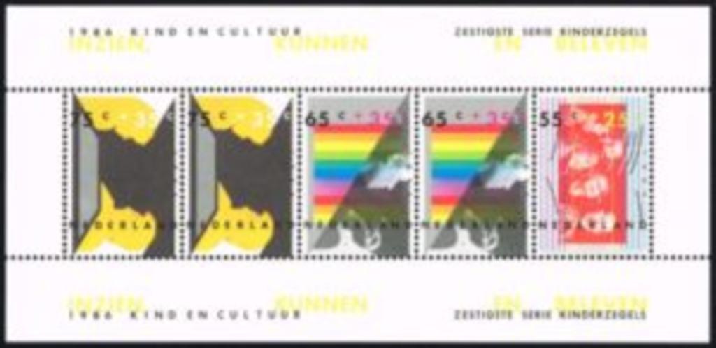 NVPH 1366 – blaadje kinderzegels – 1986 - postfris XXX, Postzegels en Munten, Ophalen of Verzenden, Na 1940, Postfris