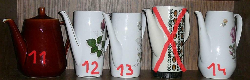 6 koffiepotten  (11 - 12 - 13 - 14- 15 - 16)  (m), Huis en Inrichting, Keuken | Servies, Ophalen of Verzenden