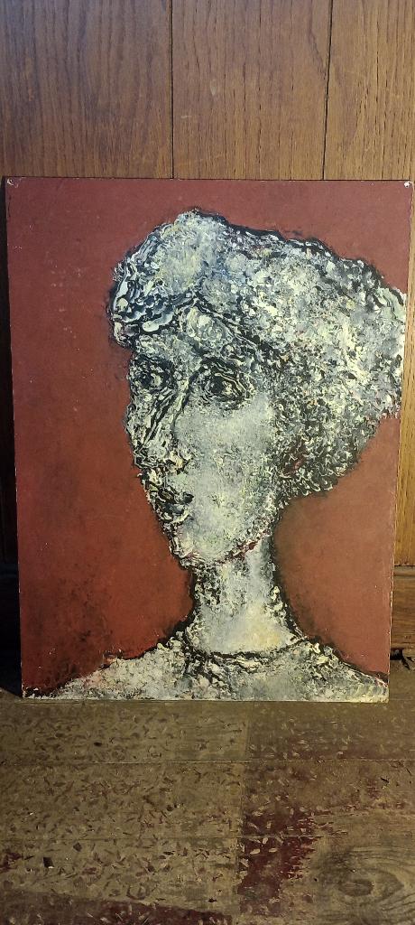 Peinture portrait signée Serge Montegnies, 40x55, n552, Enlèvement ou Envoi