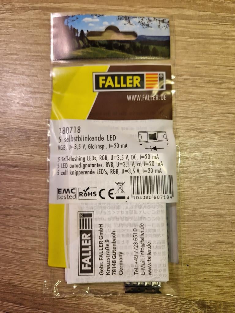 Faller 180718 5 zelf knipperende led's RGB, Ophalen of Verzenden, Nieuw