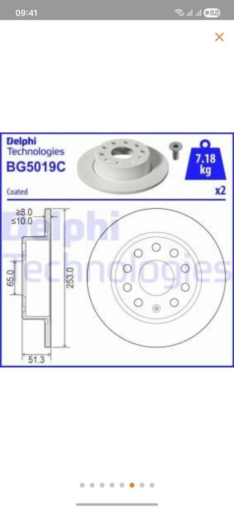 2 Disques Freins arrières vw audi seat skoda neuf, Autos : Pièces & Accessoires, Enlèvement, Neuf, Seat