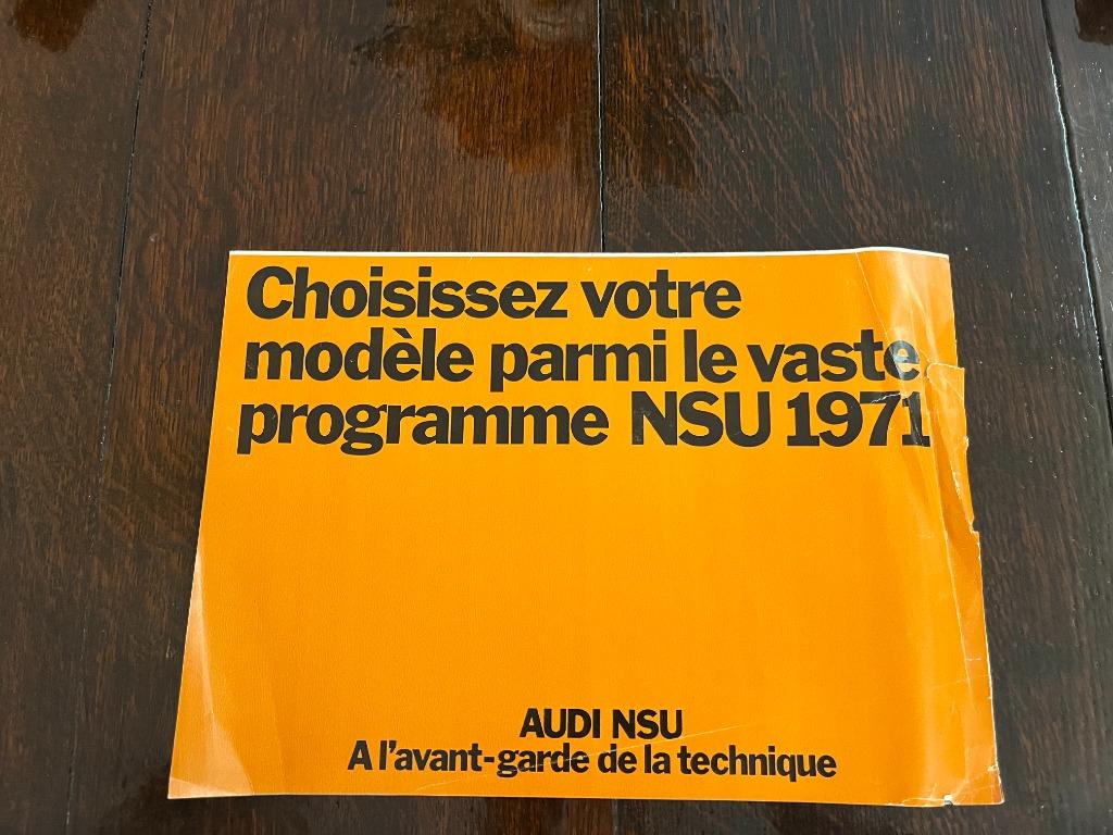 Brochure NSU, Enlèvement ou Envoi