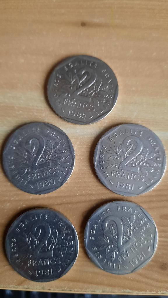 Pièces 2 Francs Français, Enlèvement ou Envoi, France, Monnaie en vrac, Argent