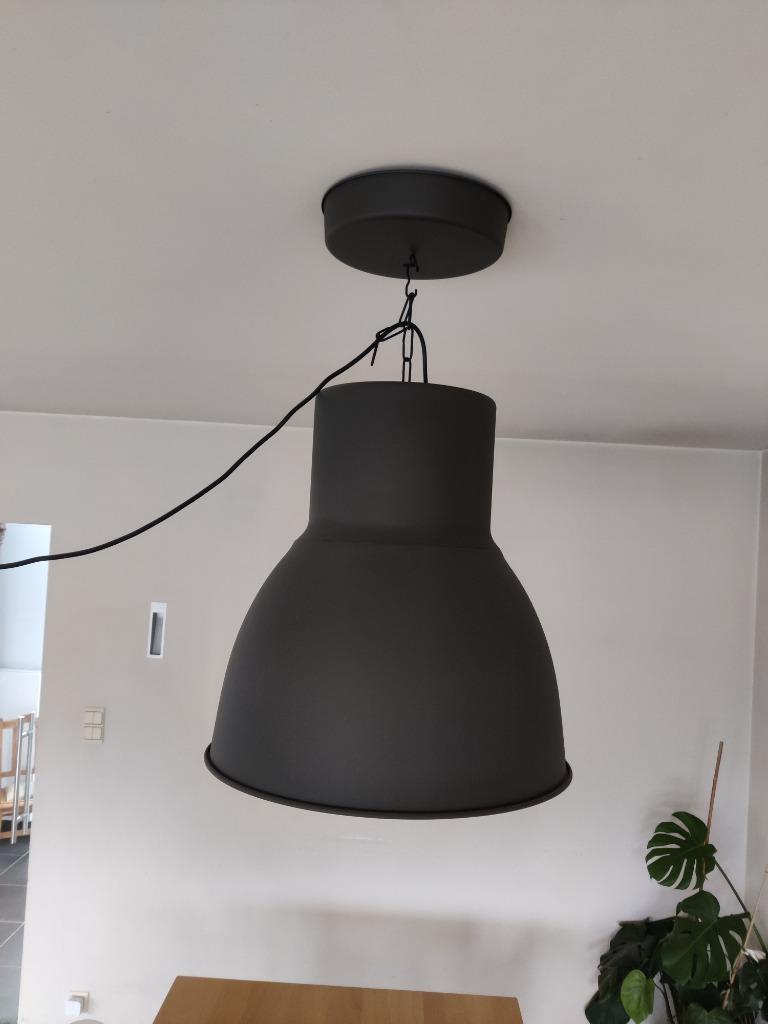 Ikea hanglamp Hektar, donkergrijs, extra groot, Huis en Inrichting, Ophalen, Gebruikt, Metaal, Modern