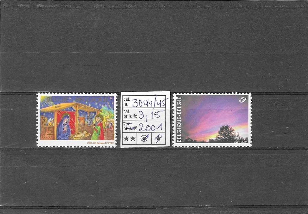 België 3044 Kerst en Nieuw met 3045 Rouwzegel **, Postzegels en Munten, Kerst, Frankeerzegel, Ophalen of Verzenden, Zonder stempel