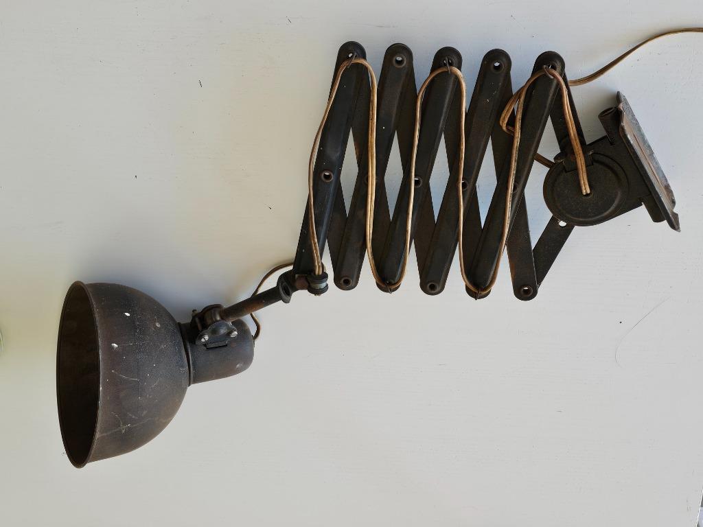 Zwarte industriële vintage schaar wandlamp, Ophalen of Verzenden