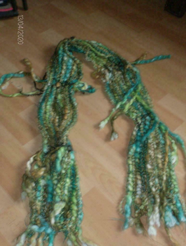 SJAAL GROEN GEKLEURD, Ophalen of Verzenden, Gedragen, Sjaal