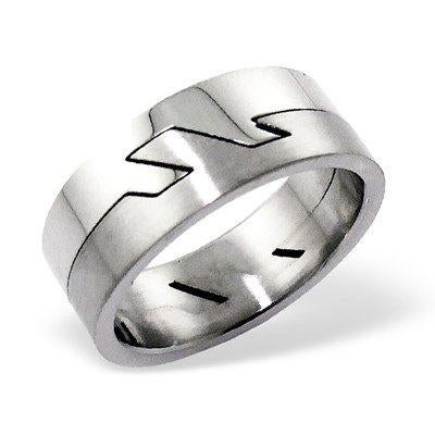 Bague pour homme en deux parties en acier inoxydable, Enlèvement ou Envoi, Neuf, Fer ou Acier, Homme
