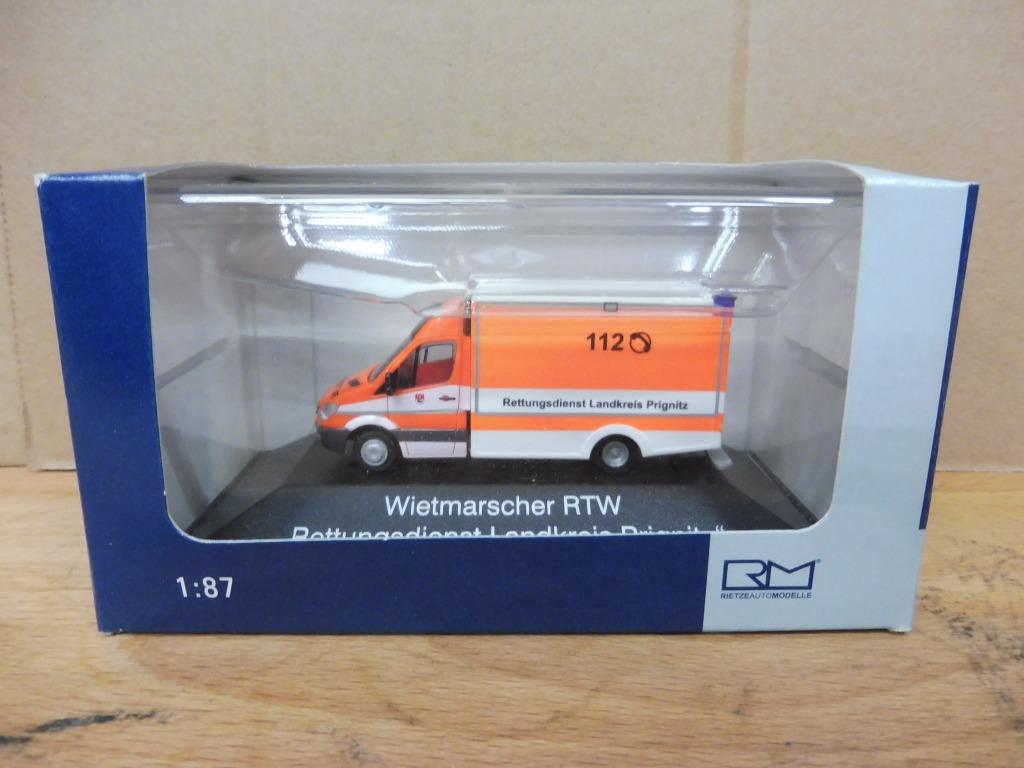 1:87 Rietze 72007 Mercedes-Benz Wietmarscher Ambulance, Enlèvement ou Envoi, Comme neuf, Autres types, Rietze