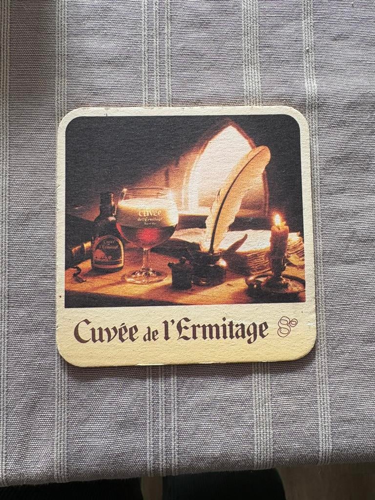Oude bierviltje cuvee de l ermitage, Ophalen of Verzenden, Gebruikt, Viltje(s)