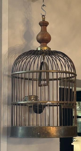Antieke koperen vogelkooi, Enlèvement, Utilisé, Autres matériaux, Cage à oiseaux