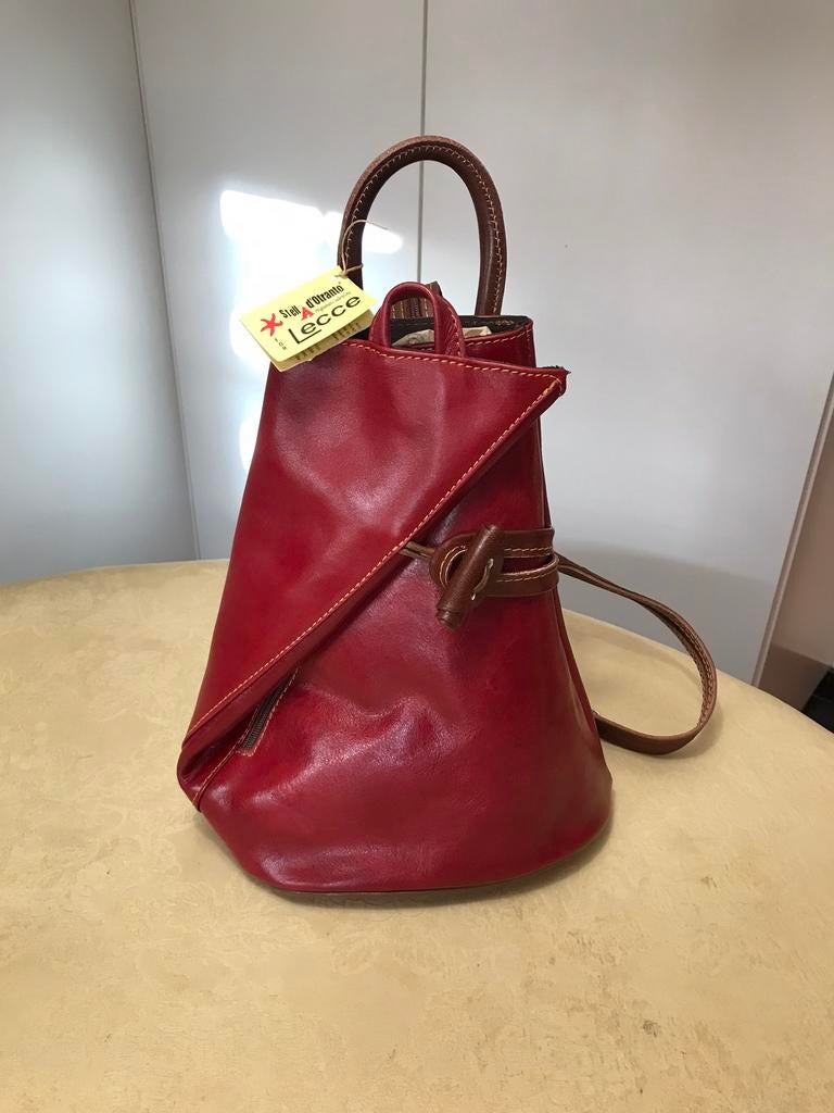 Nieuwe handtas/ rugzak leder, Handtassen en Accessoires, Ophalen, Nieuw, Rood