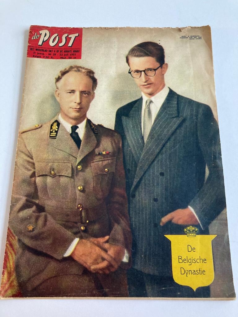 De Post nr 28 1951 : Belgische dynastie, Albert ,Leopold I,, Ophalen of Verzenden, 1920 tot 1940, Tijdschrift