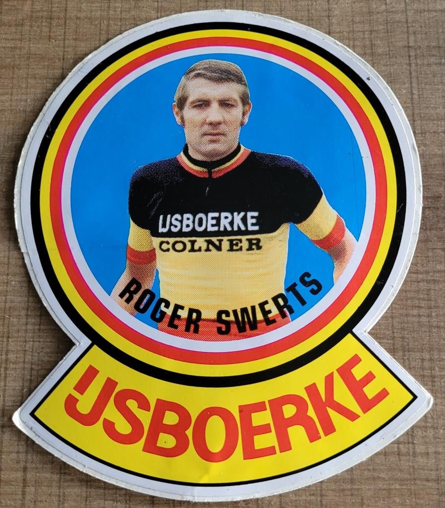 Oude sticker: wielrenner Roger Swerts, Ophalen of Verzenden, Gebruikt, Poster, Plaatje of Sticker