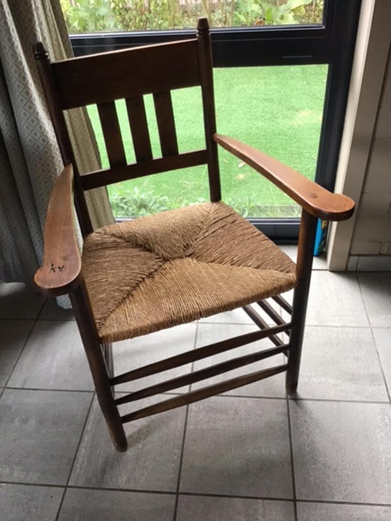 Oudhollandse stoel, Ophalen, Gebruikt, Bruin, Eén
