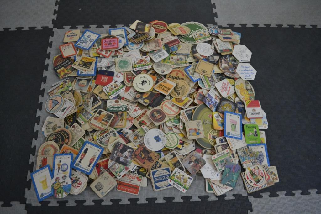 Verzameling oude bierviltjes bierkartonnetjes, Verzamelen, Ophalen, Gebruikt, Overige typen