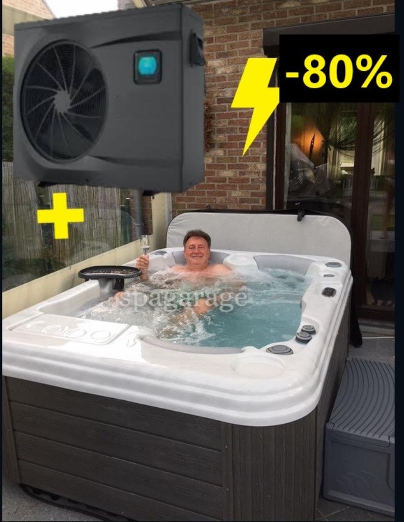 Jusqu'a 80% d'economie✅Jacuzzi 4pers avec pompe a chaleur, Jardin & Terrasse, Étangs, Neuf, Enlèvement ou Envoi