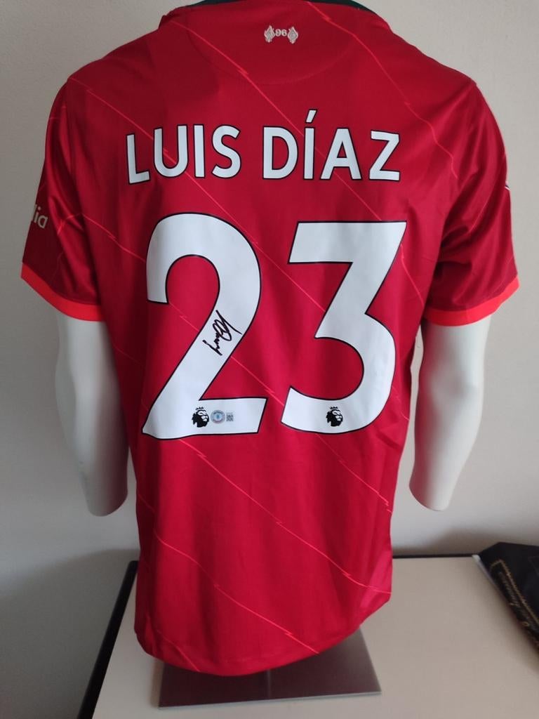 Luis Diaz a signé un maillot de Liverpool avec un manteau Be, Enlèvement ou Envoi, Neuf, Maillot