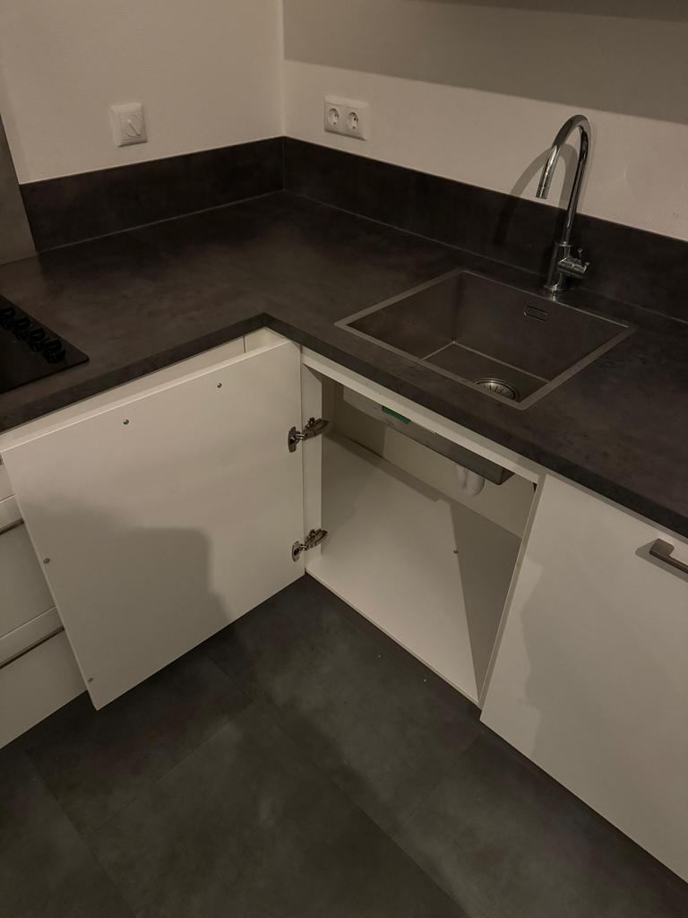 Cuisine d'angle complète et soignée + équipement + DÉMONTÉE, Enlèvement ou Envoi, Comme neuf, Blanc, Cuisine d'angle