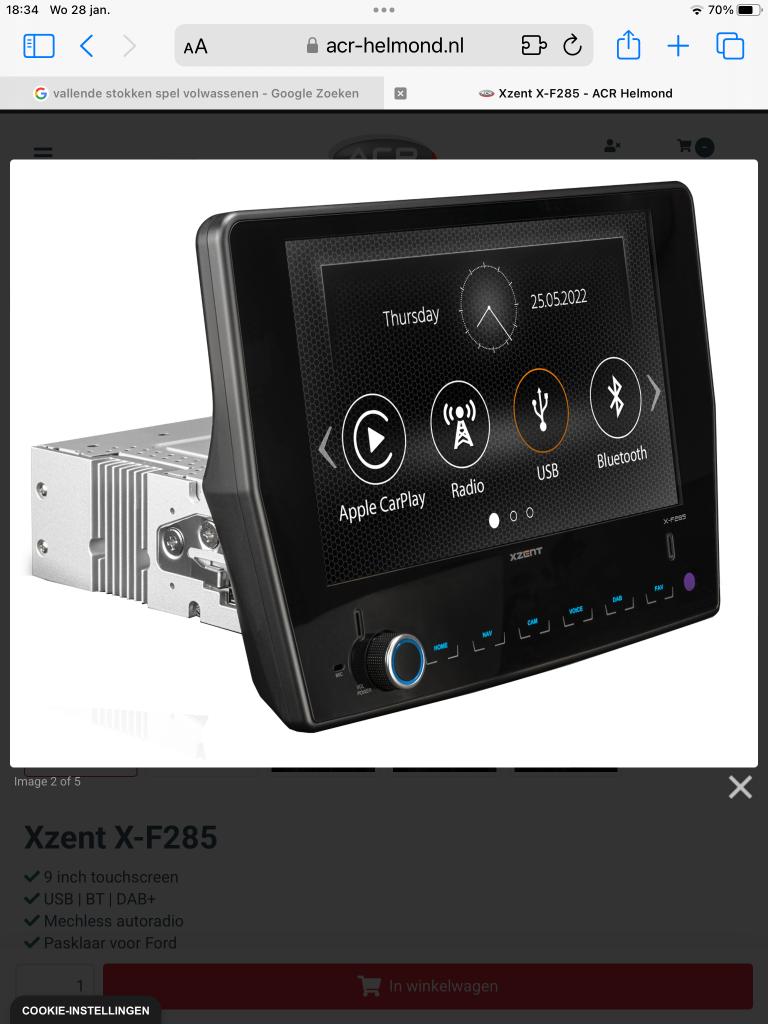 Autoradio + Gps Navigatie Xzent 285, Ophalen, Zo goed als nieuw