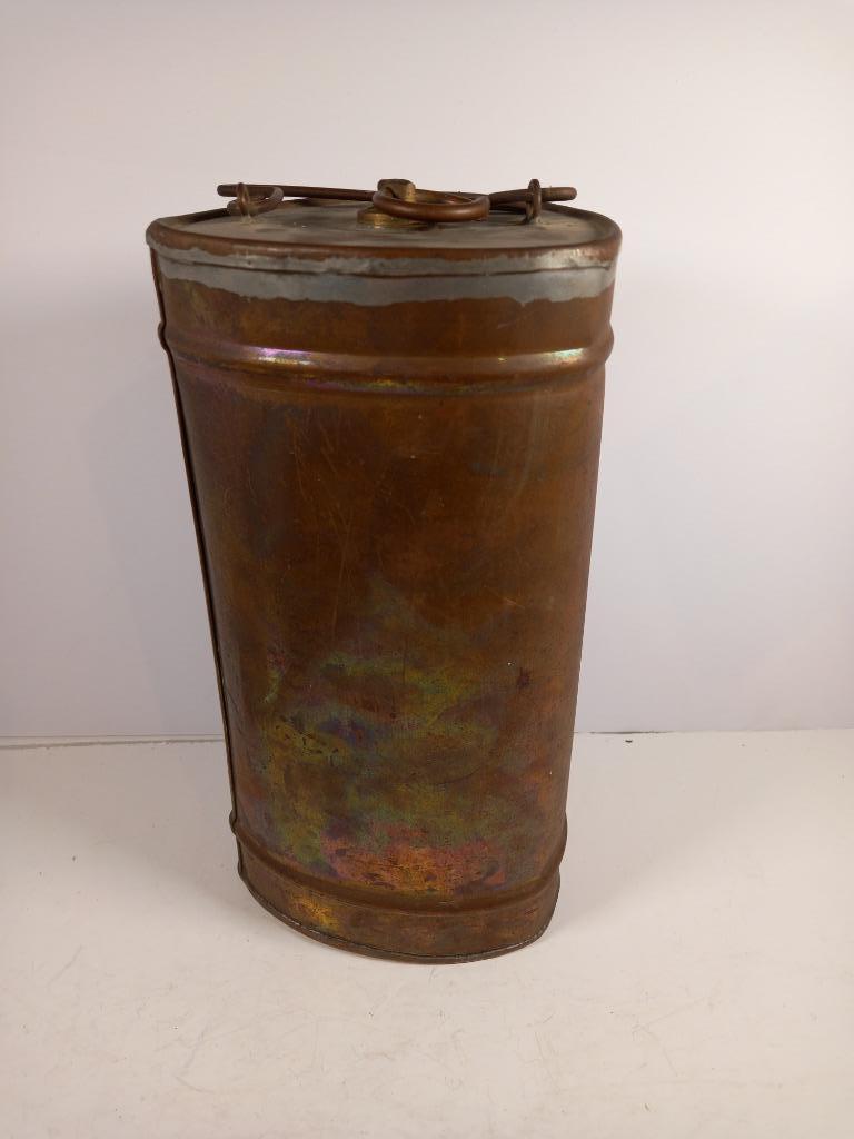Ancien bidon en cuivre pour lampe à pétrole, Antiek en Kunst, Antiek | Brons en Koper, Koper, Ophalen of Verzenden