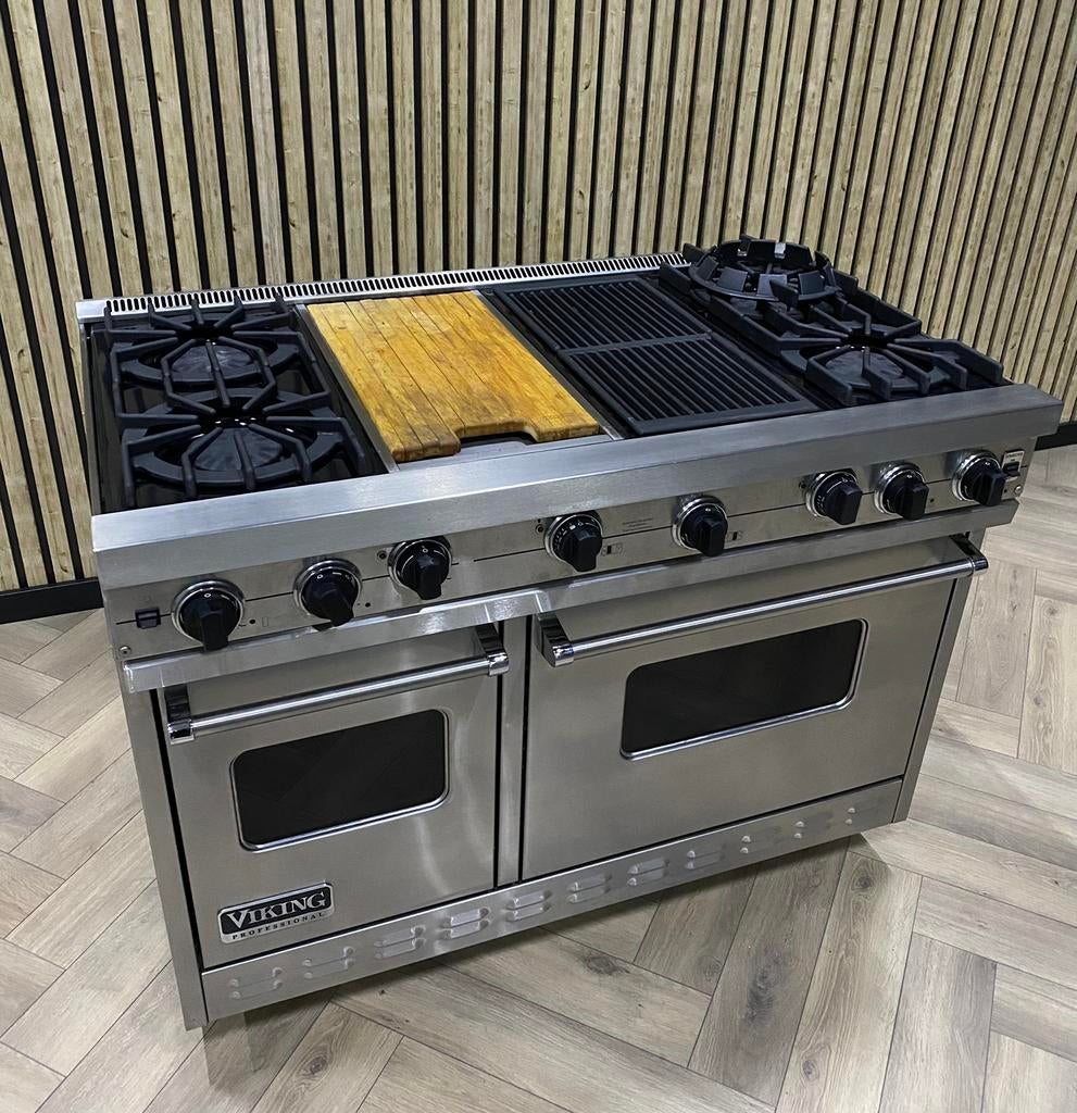 Luxe Viking Fornuis 122cm Gas 6 Branders + Grillplaat, Elektronische apparatuur, Fornuizen, 60 cm of meer, Gas, Vrijstaand, 90 tot 95 cm