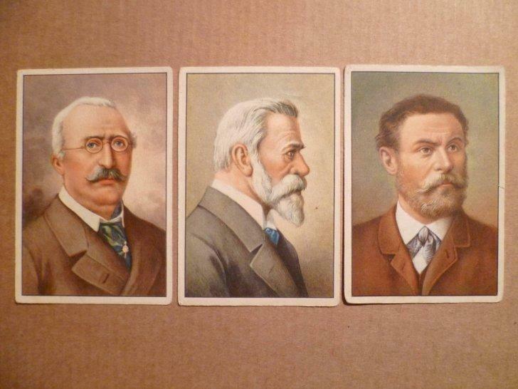 Gutermann chromo's 90 Krupp, 100 Solvay, 99 Lilienthal, Envoi, Utilisé, Gravure