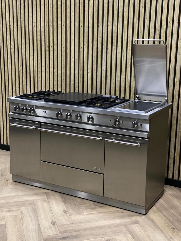 Lacanche Westahl Inox 150cm Full Option + Hete Lucht, Warmhoudplaat, 60 cm of meer, Ophalen of Verzenden, Zo goed als nieuw