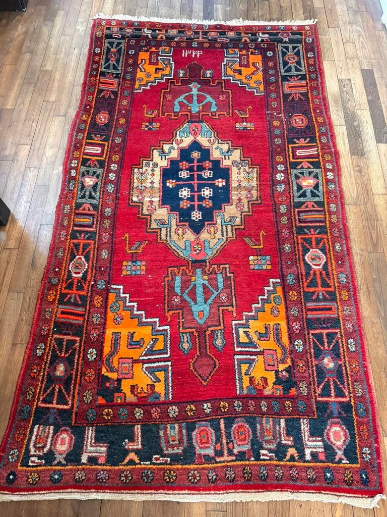 Iraans tapijt - Perzische Hamedan 255 x 136 cm, Huis en Inrichting, Stoffering | Tapijten en Vloerkleden, Ophalen, 100 tot 150 cm