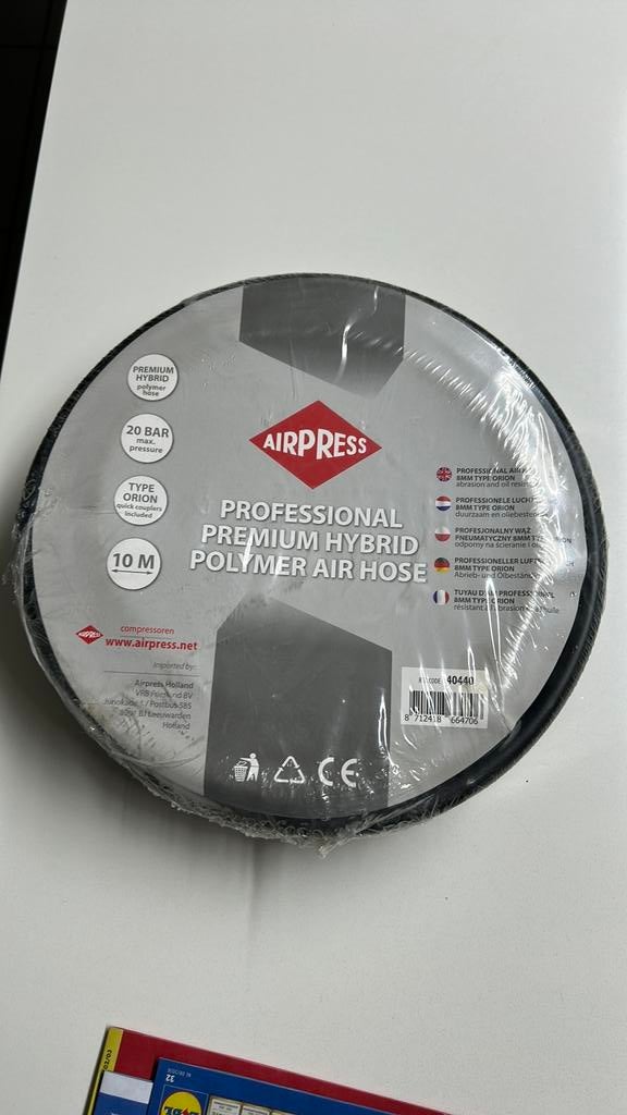 Airpress Luchtslang 20 bar - 1/4" - 10m - 14x8mm, Doe-het-zelf en Bouw, Ophalen, Nieuw, 10 bar of meer
