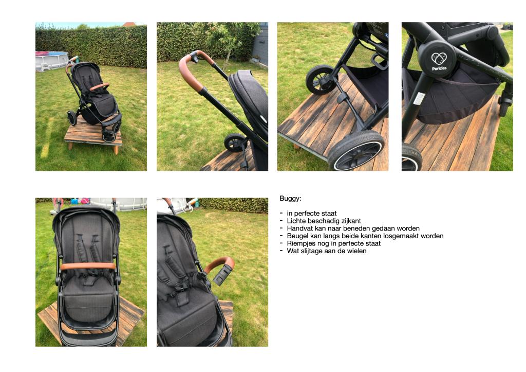 Kinderwagen  Pericles Crios + mand + maxi-cosi, Kinderen en Baby's, Ophalen, Gebruikt, Overige merken, Verstelbare rugleuning