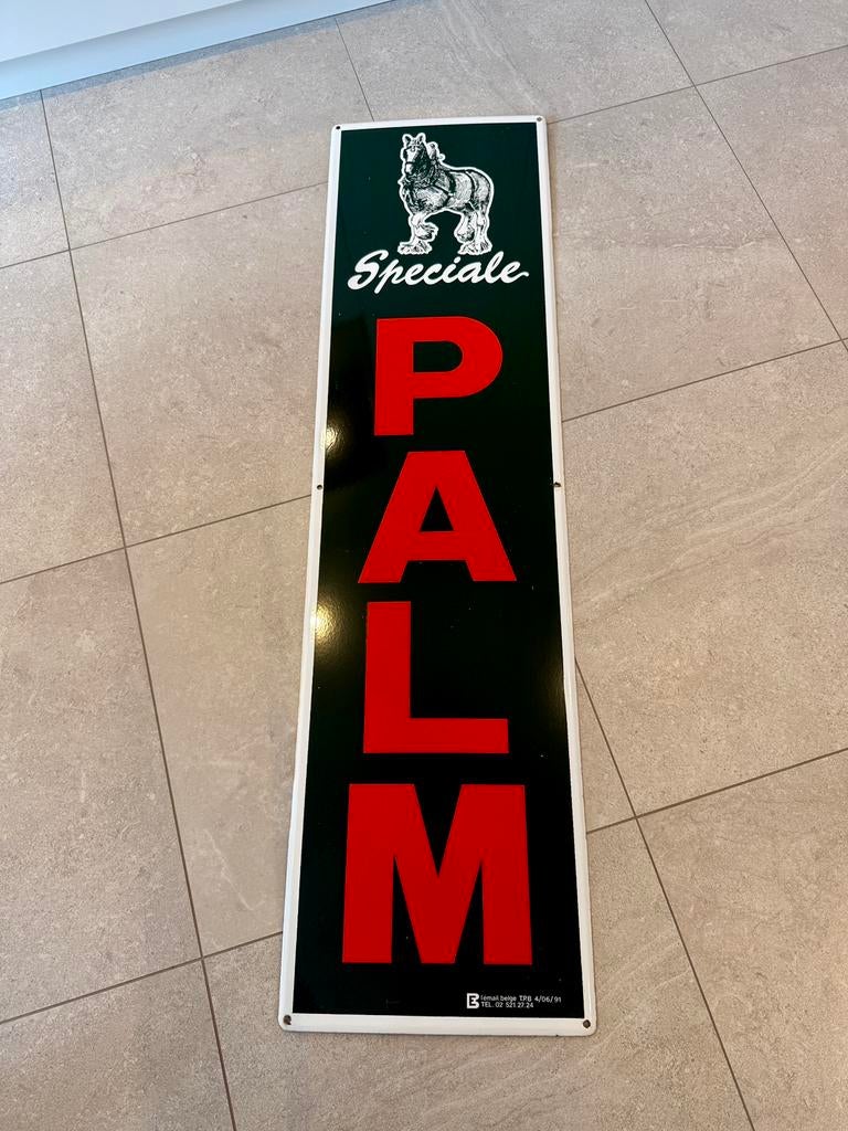 Plaque Émaillée PALM Spécial 150 x 40 cm, Verzamelen, Ophalen, Zo goed als nieuw
