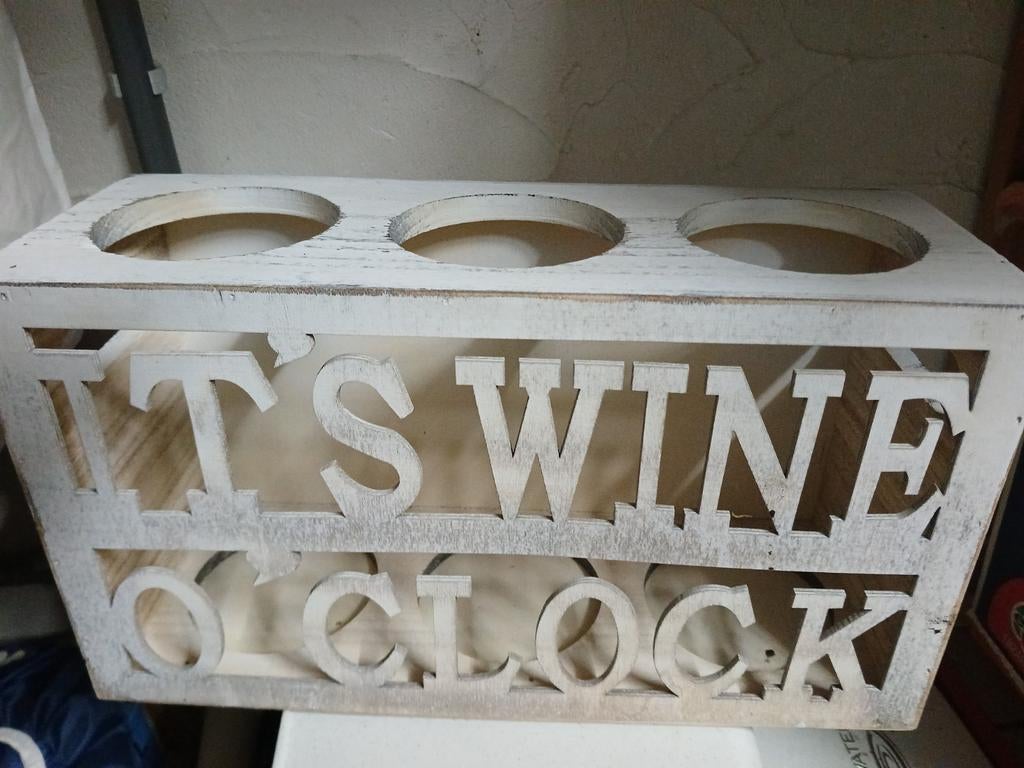 Houten geschenk kistje voor 3 flessen wijn, Enlèvement
