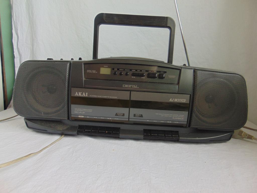 AKAI radio/cassette/cd, Ophalen of Verzenden, Dubbel, Akai