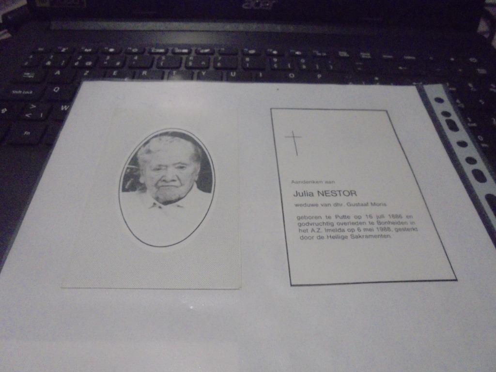 dp 101 jarige - Julia Nestor, Verzamelen, Ophalen of Verzenden, Bidprentje