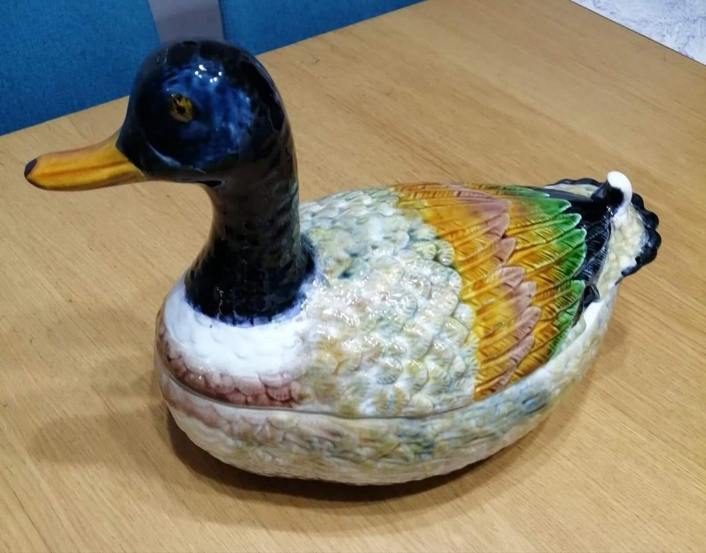 Ancienne soupière canard en faïence, Antiquités & Art, Enlèvement ou Envoi