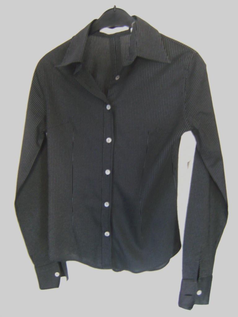 Chemisier noir à fines lignes  Taille 38, Enlèvement ou Envoi, Porté, Taille 38/40 (M), Noir