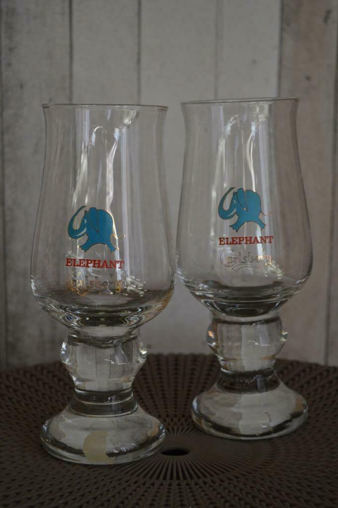 2 Carlsberg Elephant glazen, Collections, Enlèvement, Comme neuf, Verre à bière