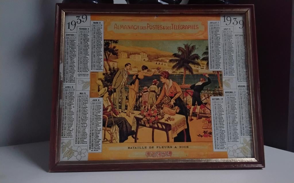 Decoratief Art Deco kalendertje 1939, Ophalen of Verzenden