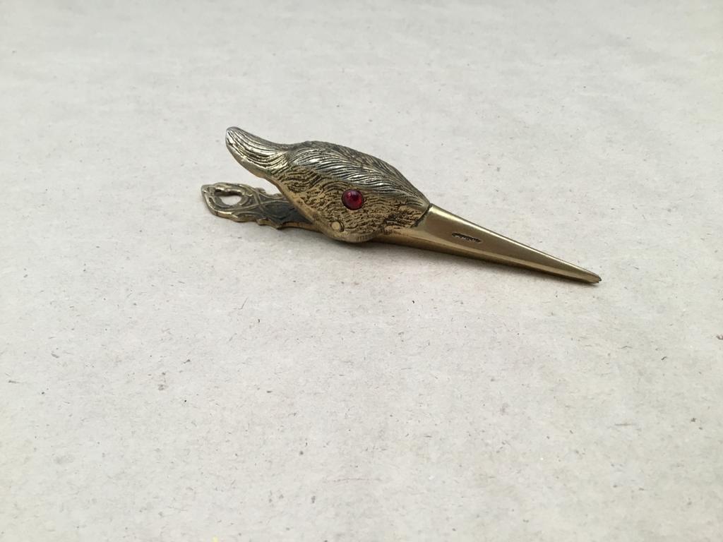 Vintage metalen brievenklem in de vorm van een vogel, Antiek en Kunst, Ophalen of Verzenden