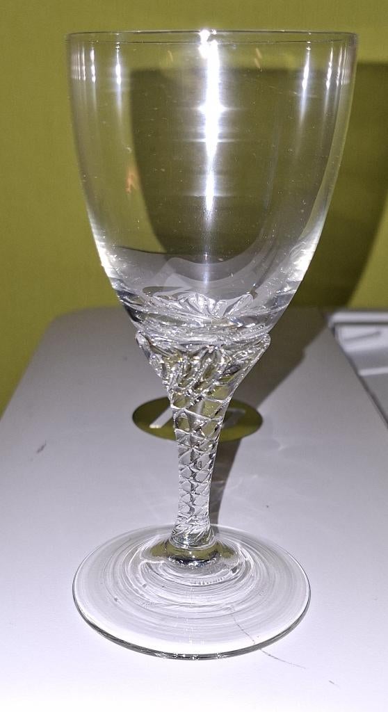 luxe kristallen glasservies-getordeerde stam-bloemenrozet, Ophalen, Gebruikt, Kristal, Glas of Glazen