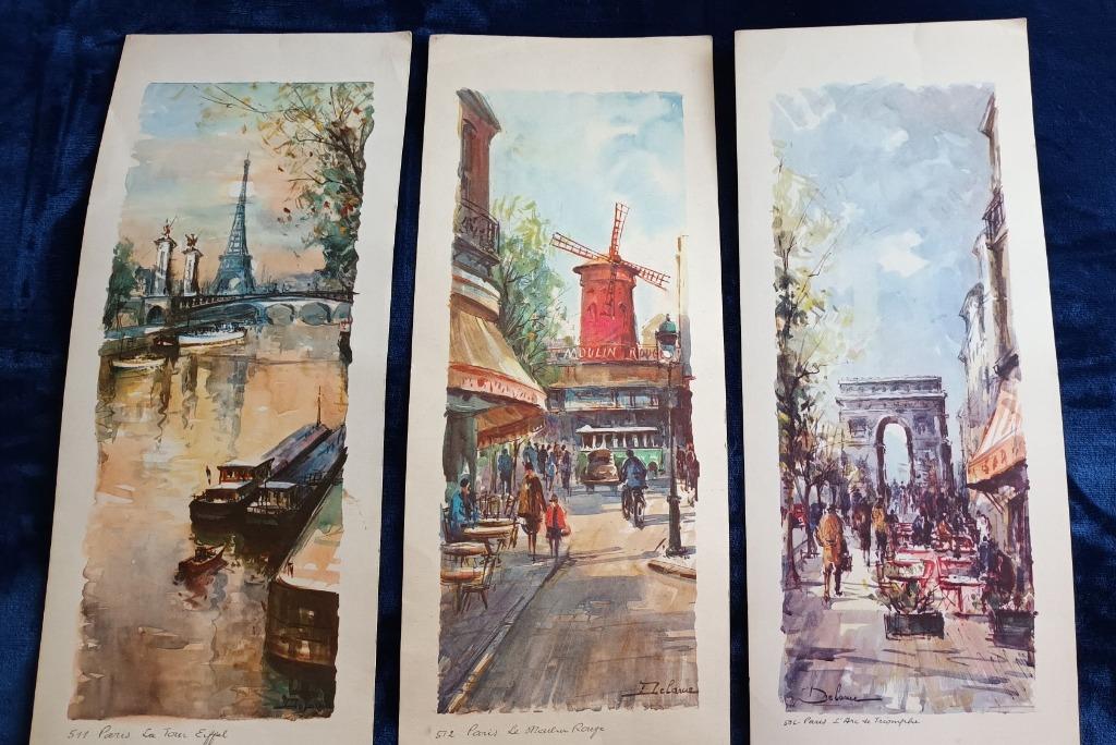 3 belles lithographies de Paris de Lucien Delarue, Enlèvement ou Envoi